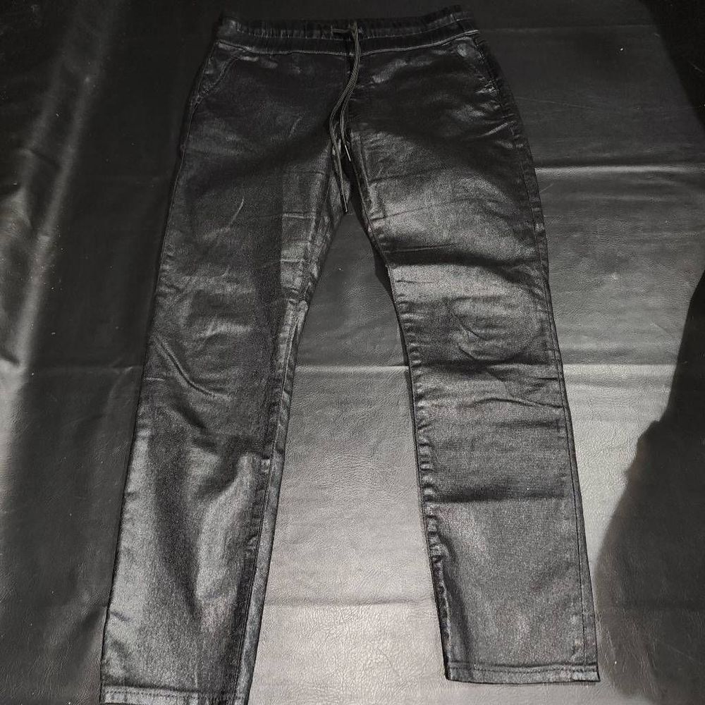 Juicy Couture‎ Womens Black Faux Leather Easy Skinny Pants 28